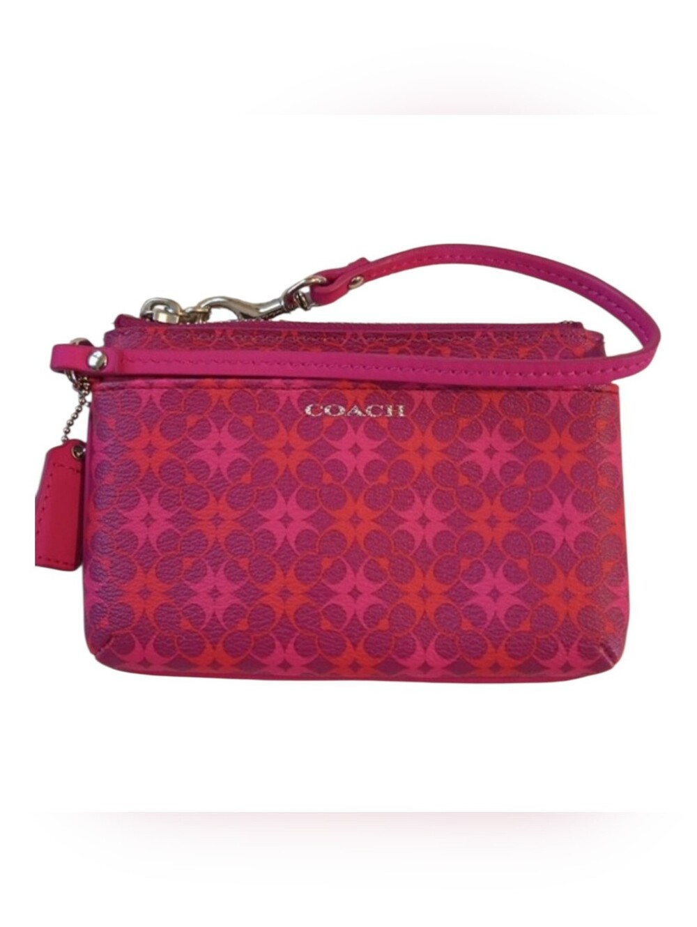 Coach Pink and Red Signature Wristlet